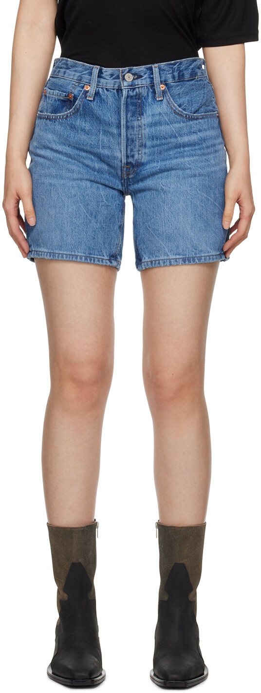 

Синие джинсовые шорты до середины бедра 501 Levi'S, цвет Blue beauty