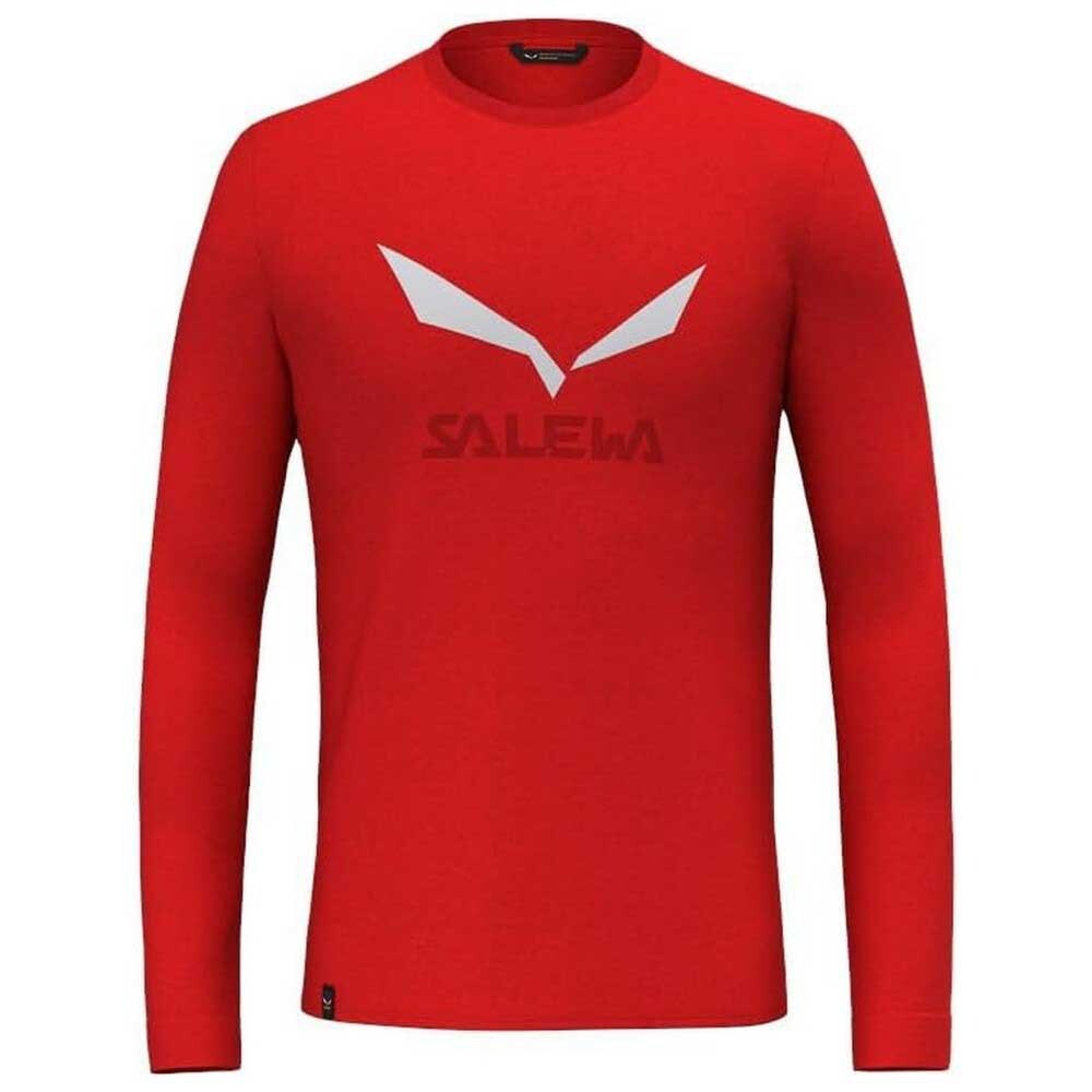 

Футболка с длинным рукавом Salewa Solidlogo Dryton, красный