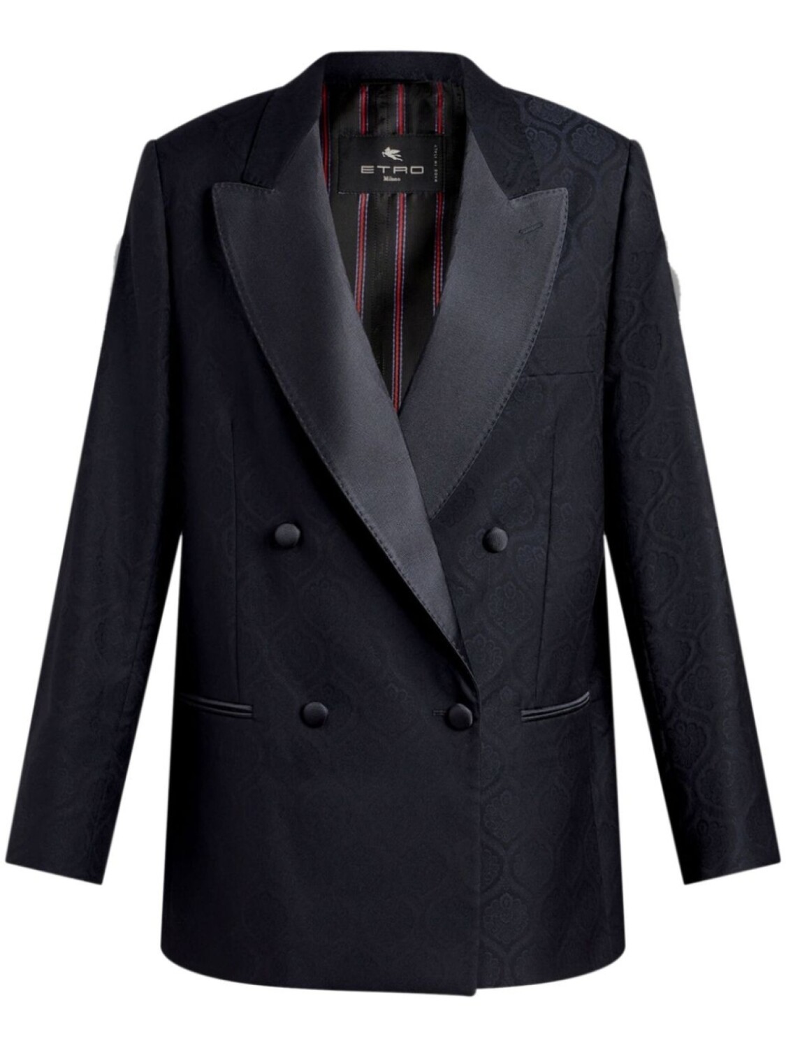 

ETRO жаккардовый двубортный блейзер, синий