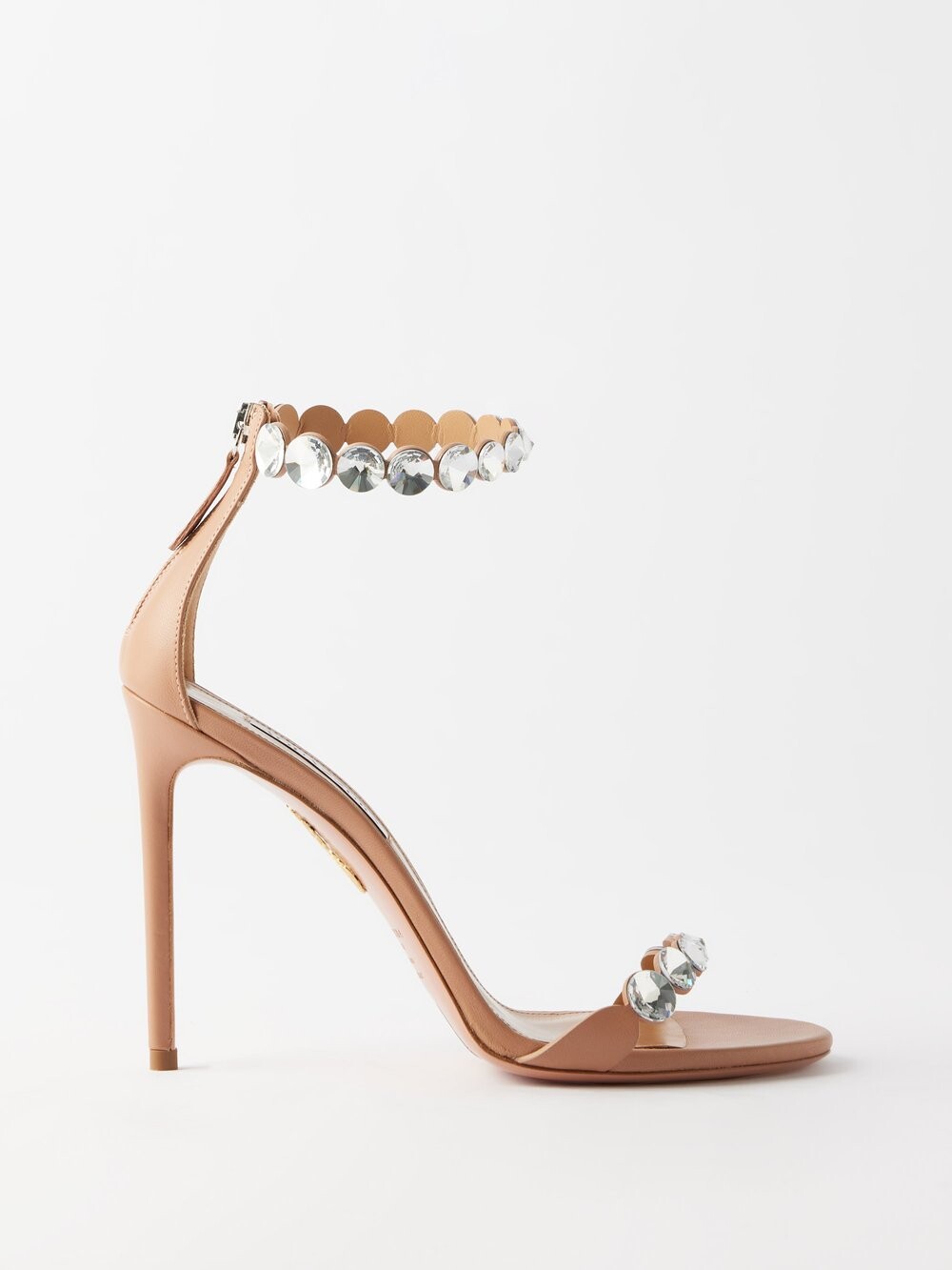 

Босоножки maxi tequila 105 с кристаллами Aquazzura, бежевый