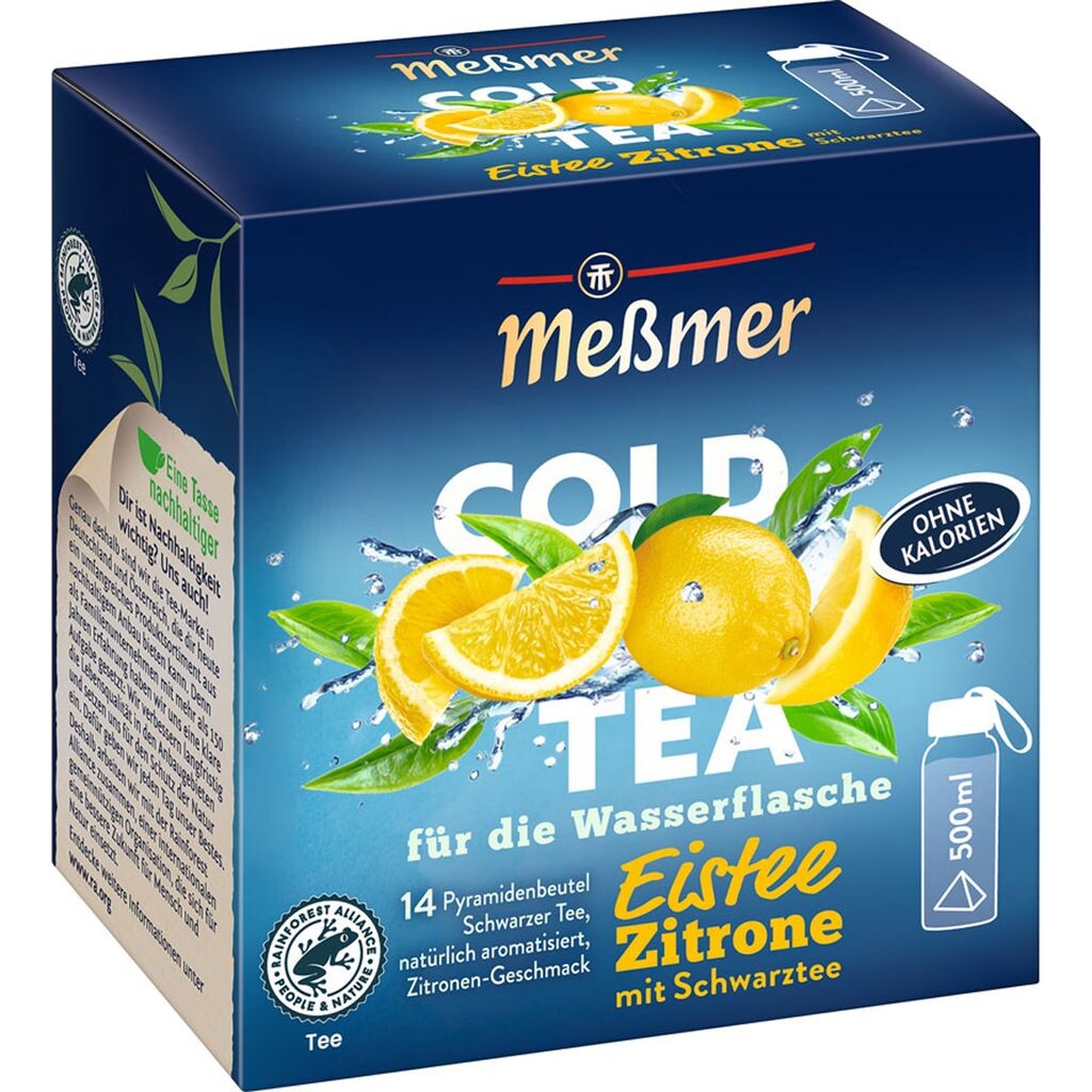 

Meßmer Cold Tea фруктовый свежий холодный чай с лимоном 14 чайных пакетиков 38г