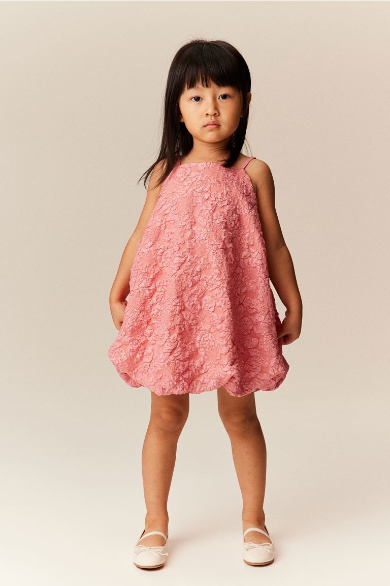 Платье с объемной ярусной юбкой H&M, розовый