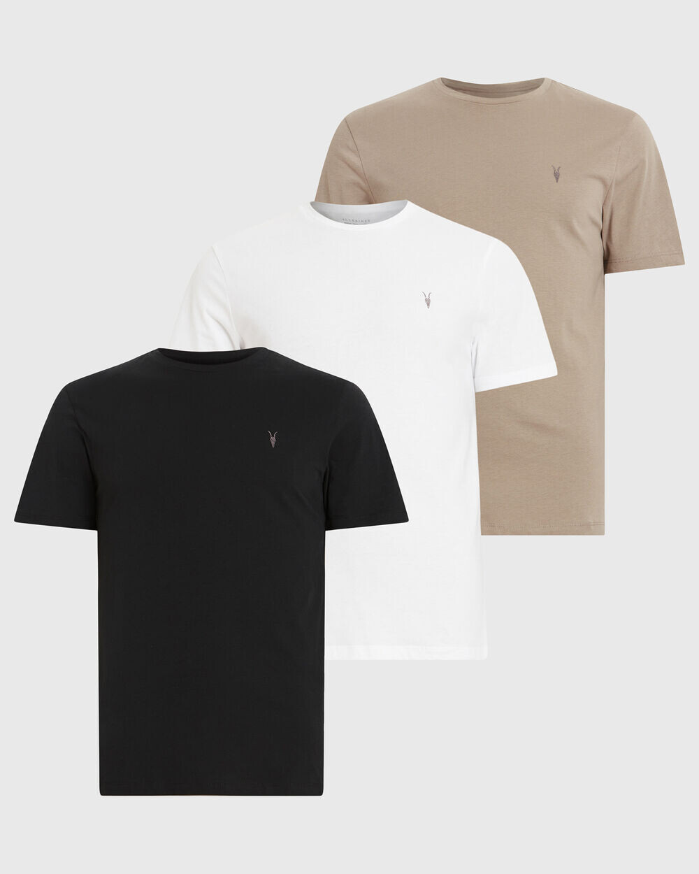 

Комплект из 3 футболок Brace Crew AllSaints, черный/серый/белый