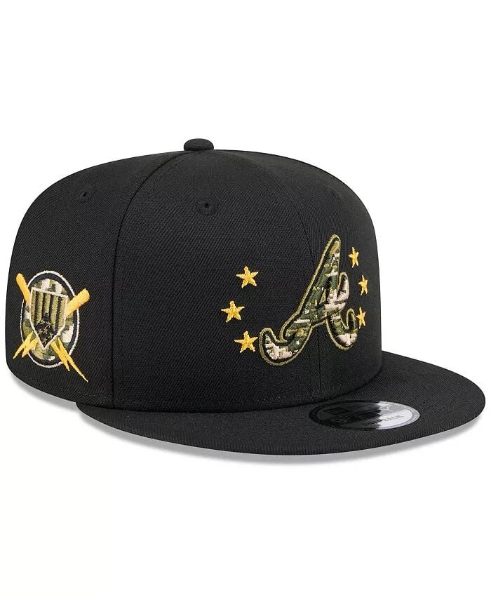 

Мужская черная кепка Snapback Atlanta Braves 2024 Armed Forces Day 9FIFTY New Era, черный