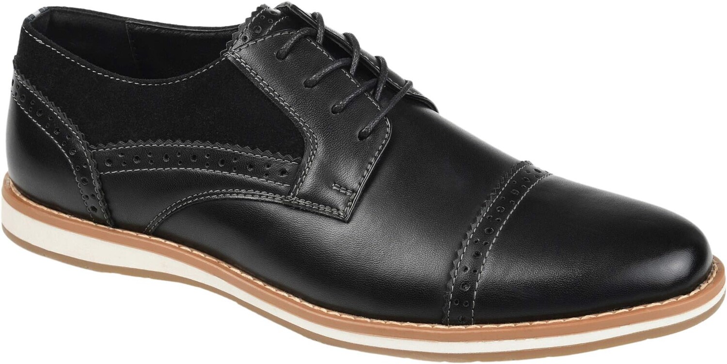 

Оксфорды Griff Cap Toe Brogue Derby Vance Co., цвет Black Faux Leather