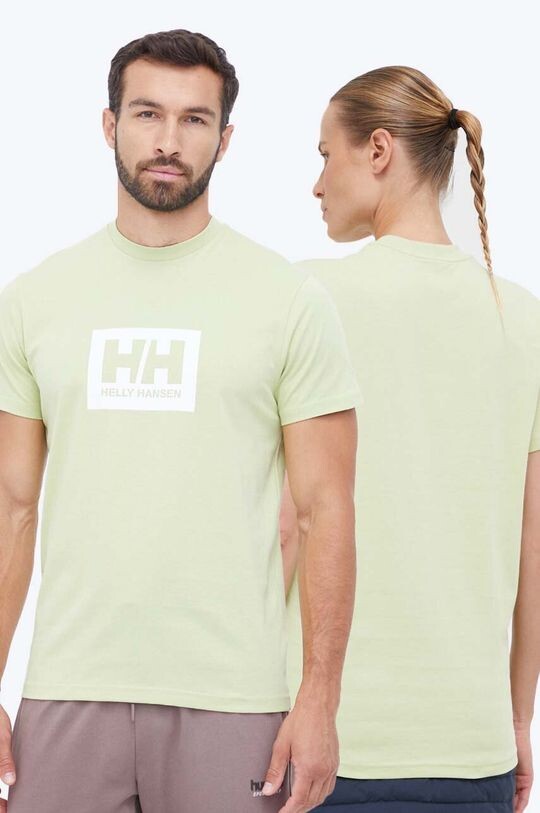 

Хлопковая футболка Helly Hansen, зеленый
