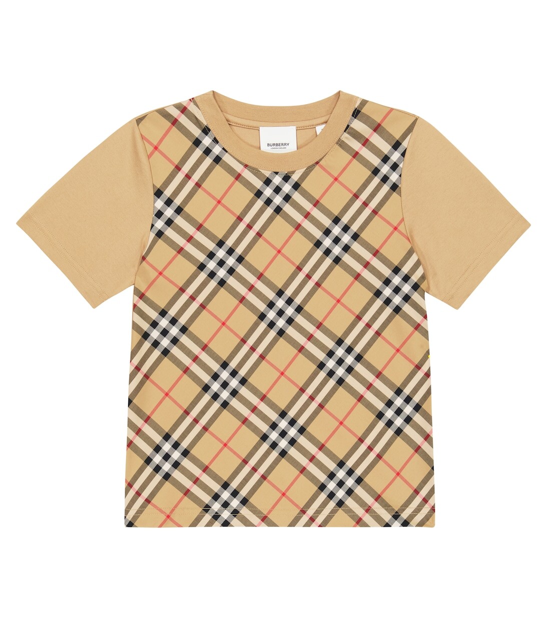

Футболка из хлопка в клетку Burberry, бежевый