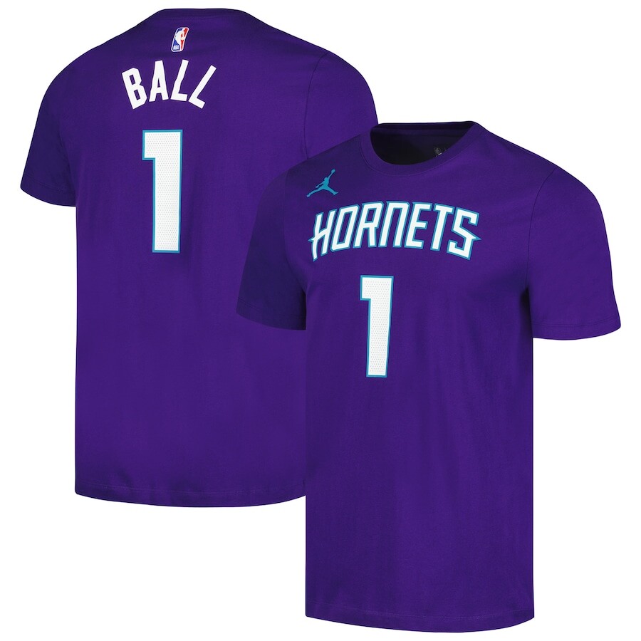 

Футболка с коротким рукавом Jordan Brand Charlotte Hornets, фиолетовый