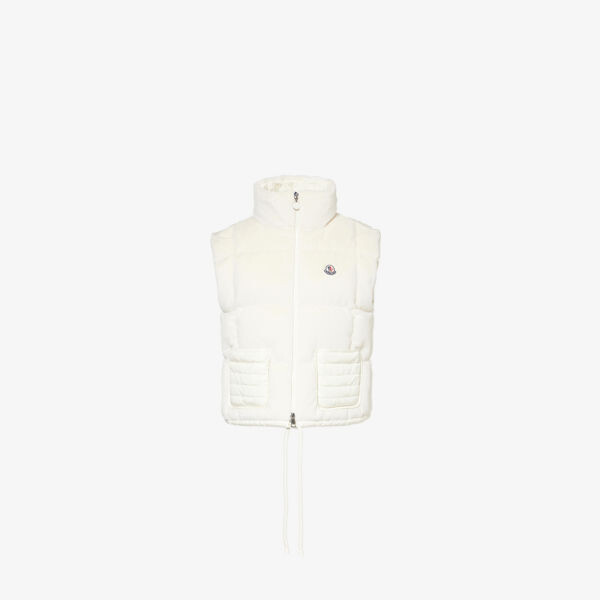

Свободный жилет с нашивкой-логотипом Arques из искусственного меха Moncler, белый