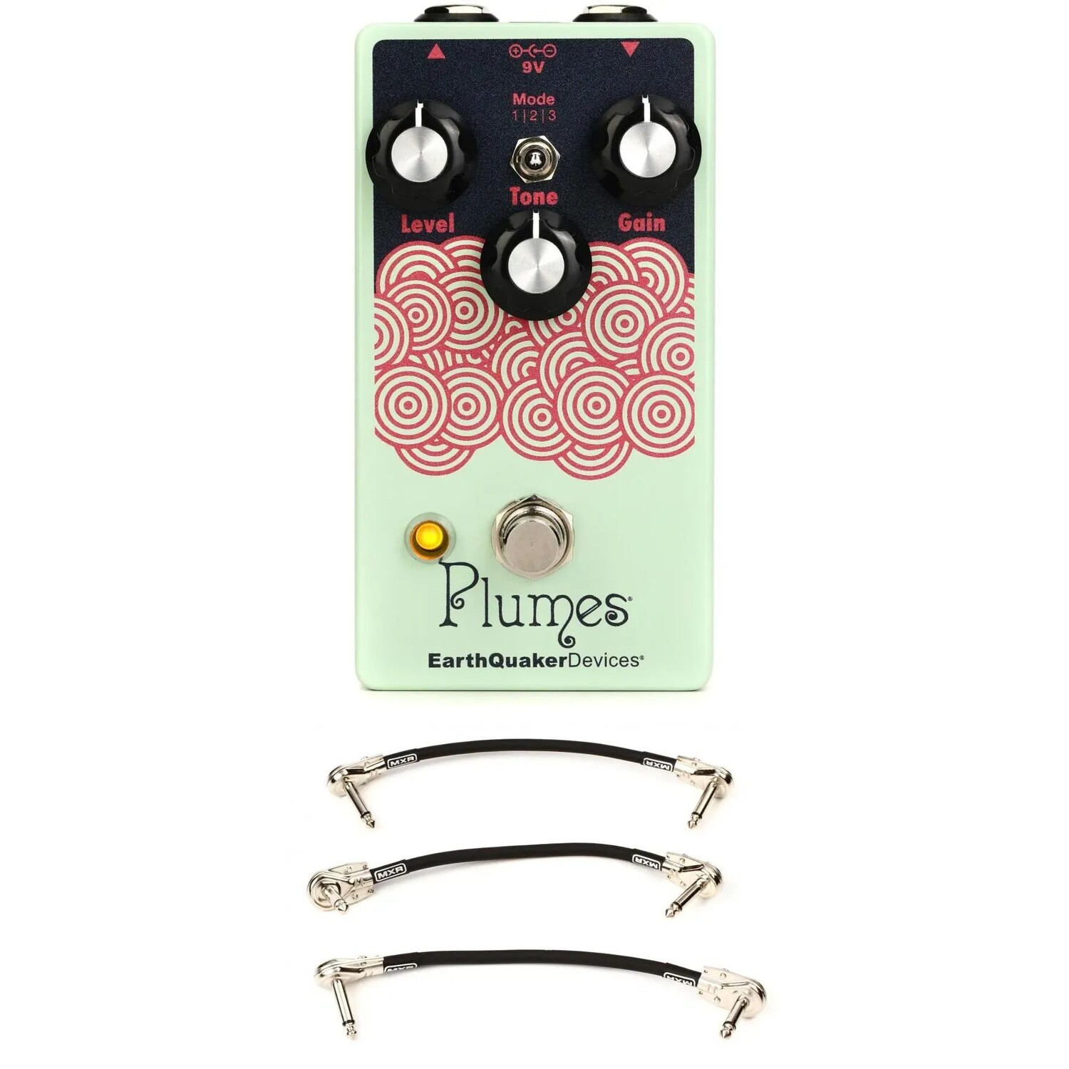 

EarthQuaker Devices Plumes Педаль ускорения измельчителя малых сигналов с 3 соединительными кабелями — Citron, эксклюзивно для Sweetwater
