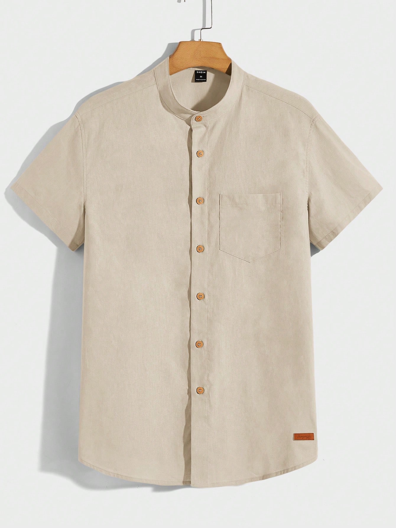 Мужская тканая рубашка Manfinity Homme с карманами, абрикос 12storeez рубашка с карманами однотонная белая