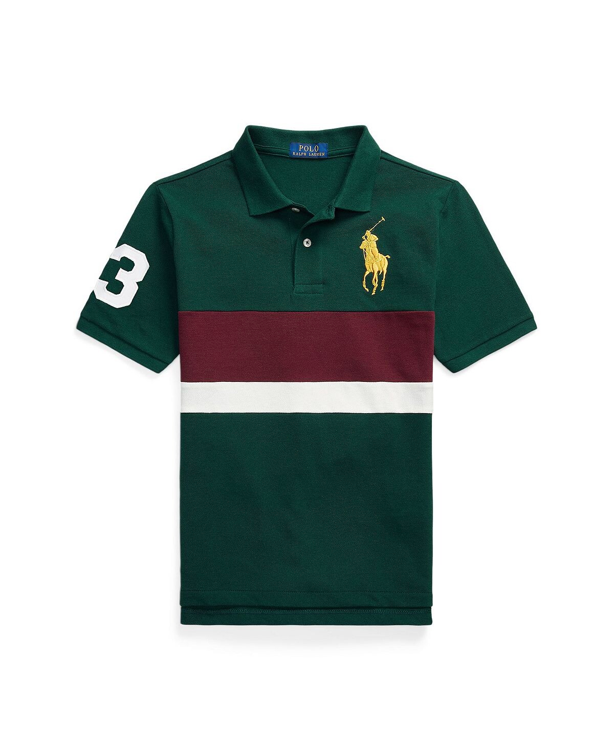 

Рубашка поло из хлопковой сетки в полоску Big Boys Big Pony Polo Ralph Lauren