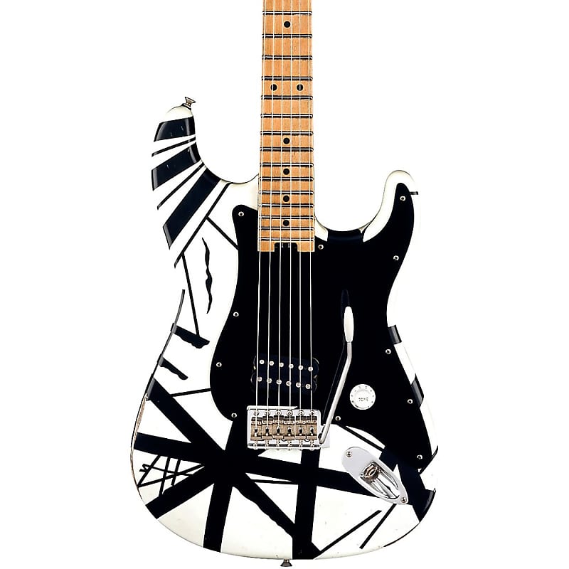 Электрогитара EVH Striped Series '78 Eruption Electric Guitar White with Black Stripes