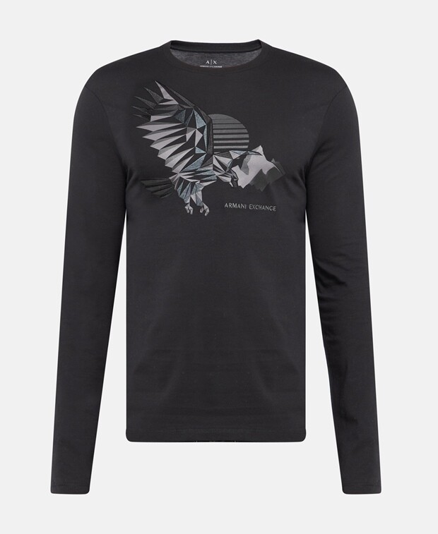 

Топ с длинными рукавами Armani Exchange, черный