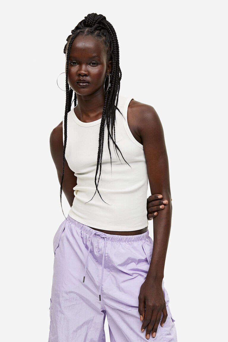 

Топ жилета в рубчик H&M, бежевый