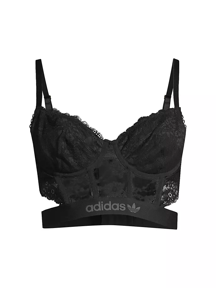 

Кружевное бюстье с логотипом Adidas, черный