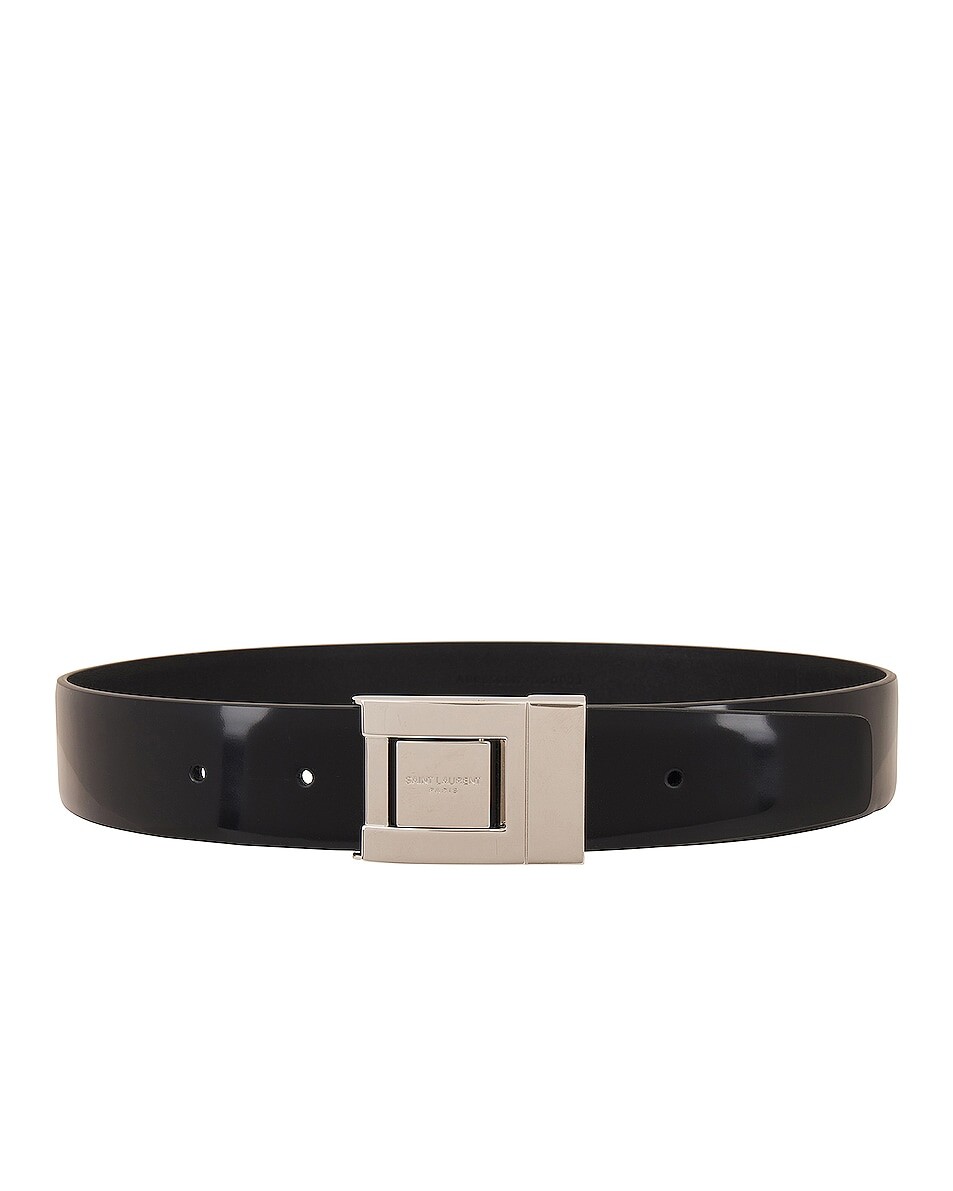 

Ремень Saint Laurent Ceinture Boucle, цвет Black & Palladio