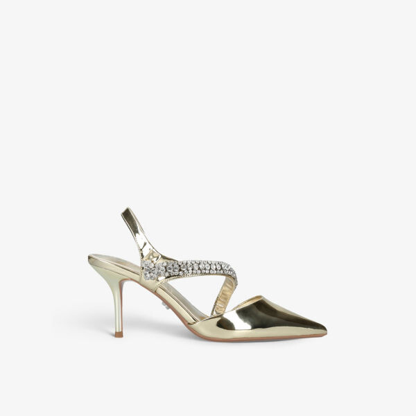 

Туфли-лодочки из искусственной кожи с острым носком, украшенные кристаллами Carvela, желтый