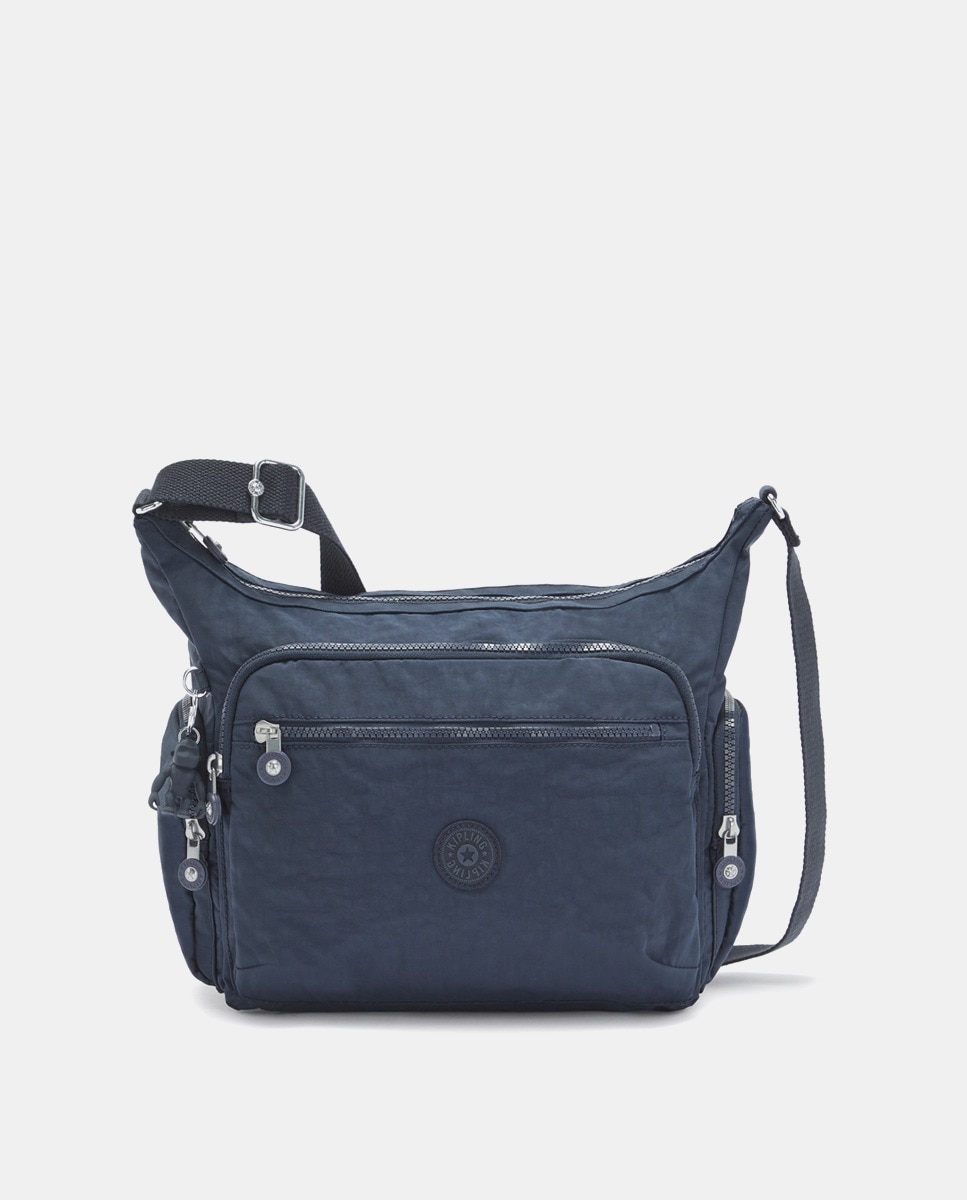 Темно-синяя нейлоновая сумка-хобо среднего размера Kipling, темно-синий