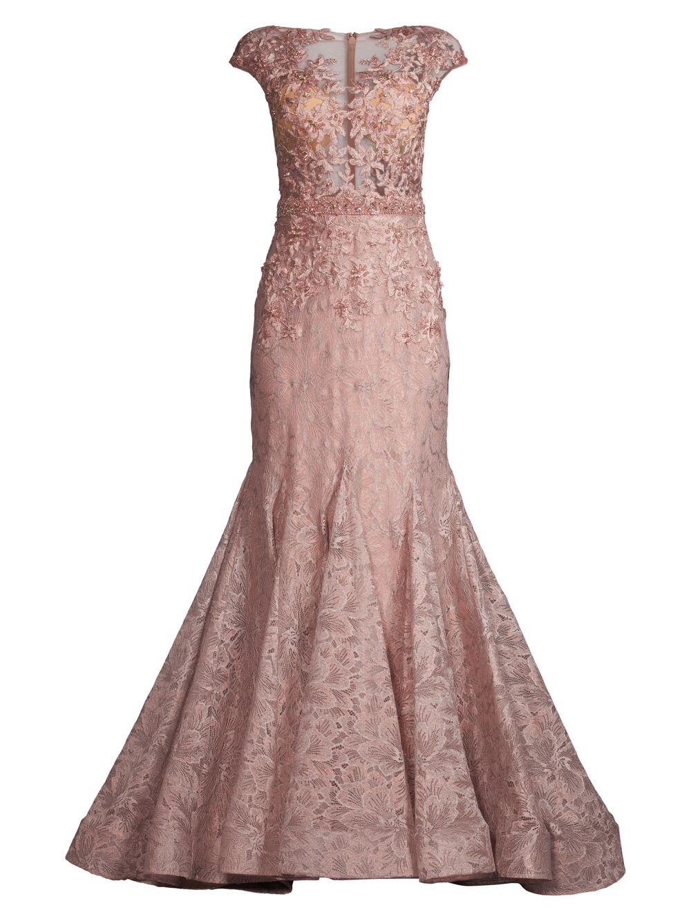 

Кружевное платье с бисером Mac Duggal, мокка