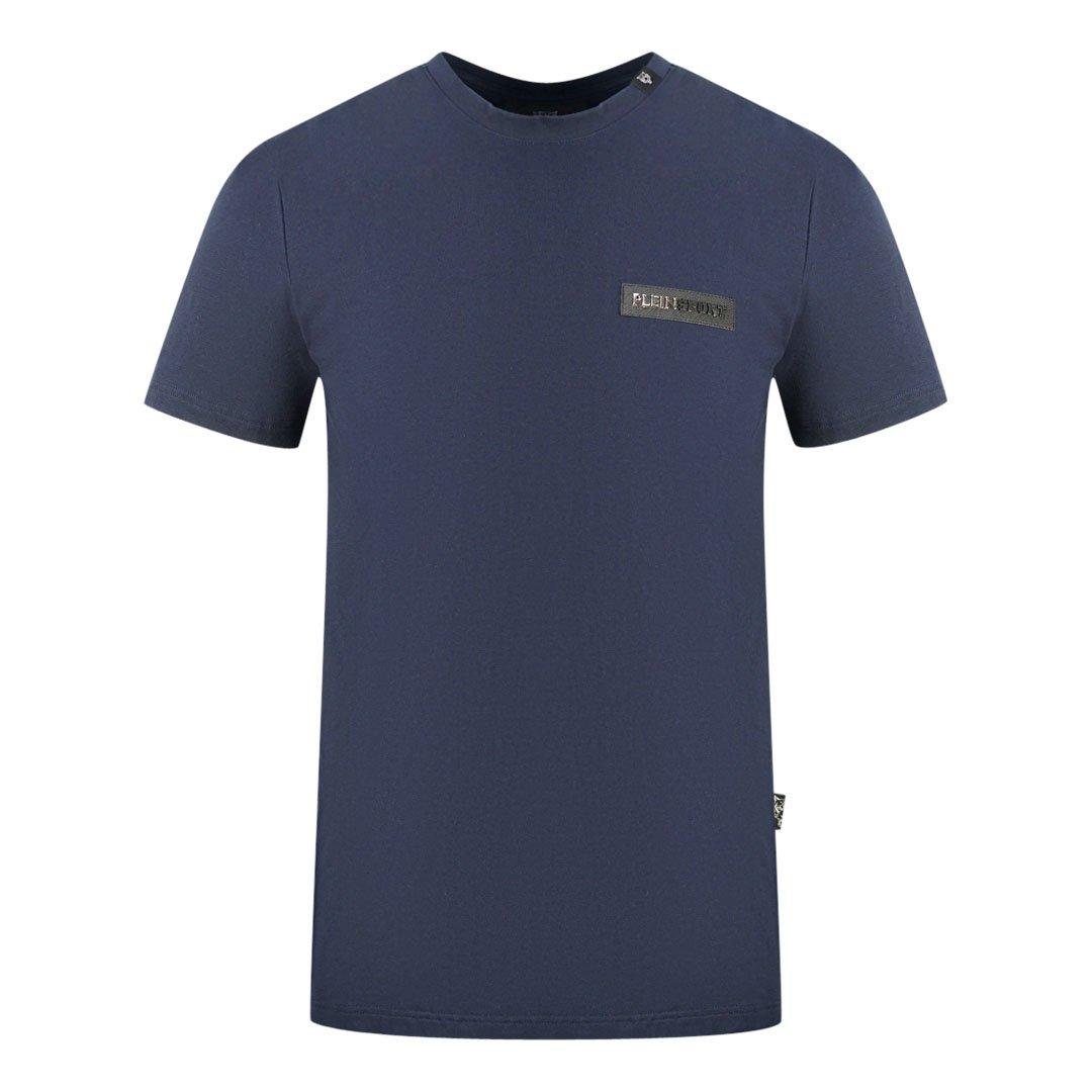 цена Темно-синяя футболка с логотипом PleinPatch Plein Sport, синий