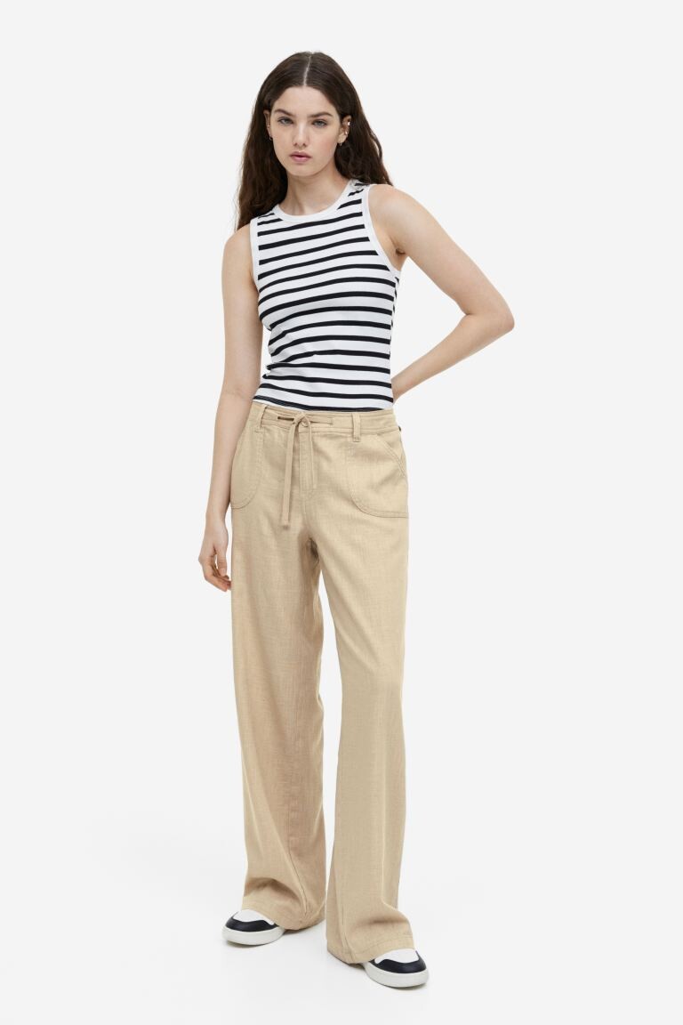 

Брюки из смесового льна H&M