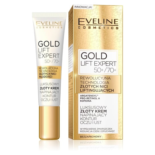 Крем для глаз и губ 50+/70+, 15 мл Eveline Cosmetics, Gold Lift Expert eveline gold lift expert 70 крем для лица 50 ml