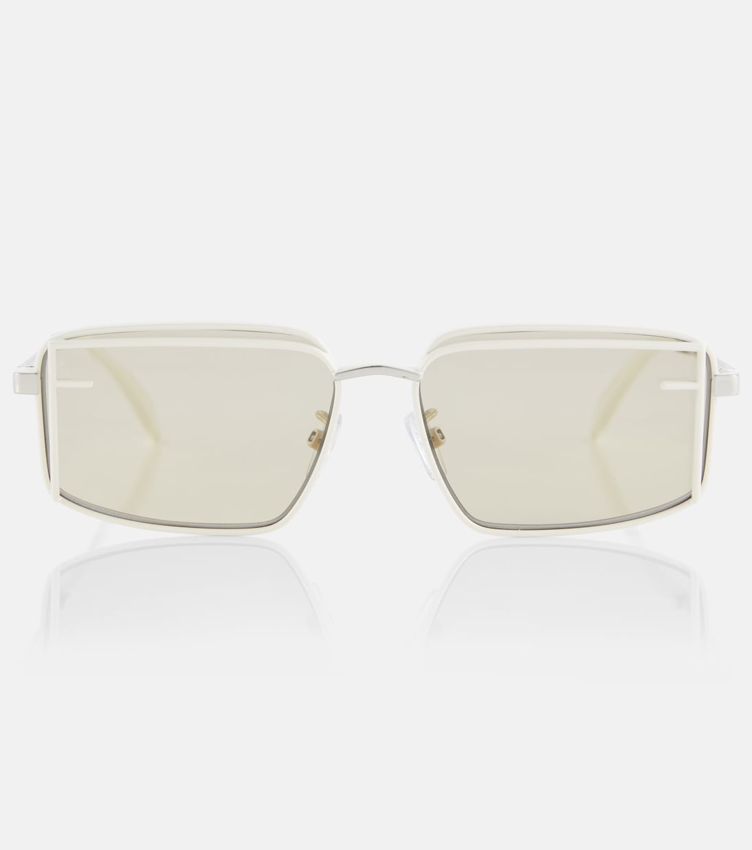 Солнцезащитные очки fendi first sight прямоугольной формы Fendi, белый