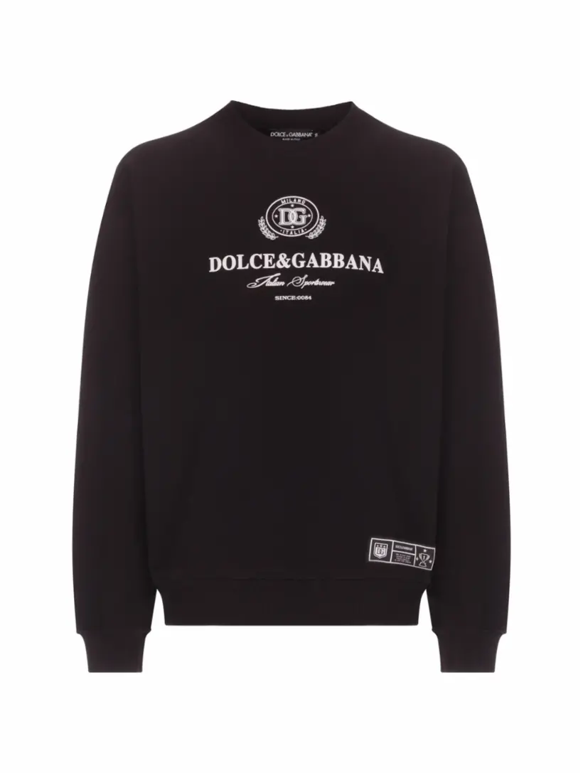 

Хлопковый свитшот с логотипом Dolce&Gabbana, черный