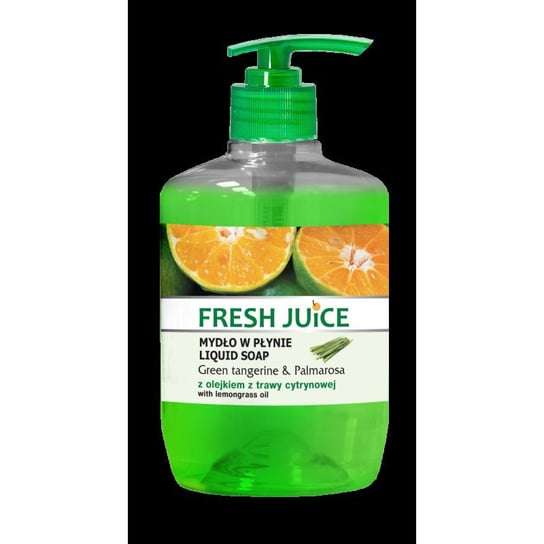 Жидкое сливочное мыло «Свежий сок, зеленый мандарин и пальмароза» с маслом лемонграсса, 460 мл, Fresh Juice цена и фото