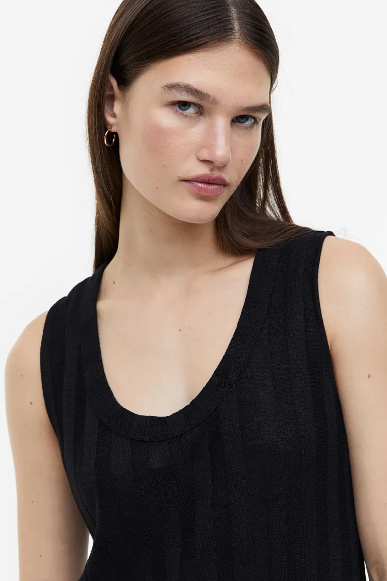 Платье из эластичного трикотажа H&M, черный