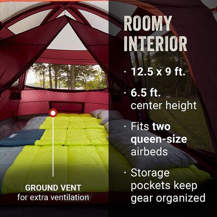палатка kingcamp 4015 multi tent чёрный Палатка Skylodge Cabin: 8 человек, 3 сезона Coleman, цвет Blackberry