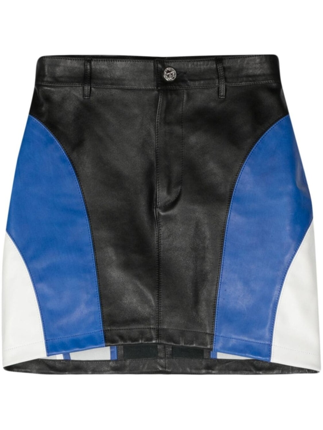 

VETEMENTS кожаная юбка мини в стиле колор-блок, черный