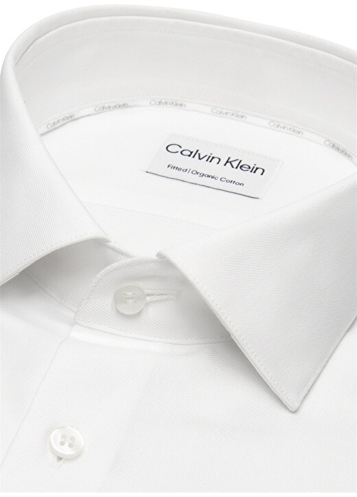 

Белая мужская рубашка Slim Fit с воротником на пуговицах Calvin Klein