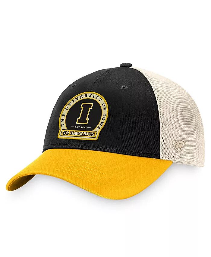 

Мужская черная регулируемая шляпа Iowa Hawkeyes Refined Trucker Top Of The World, золотой