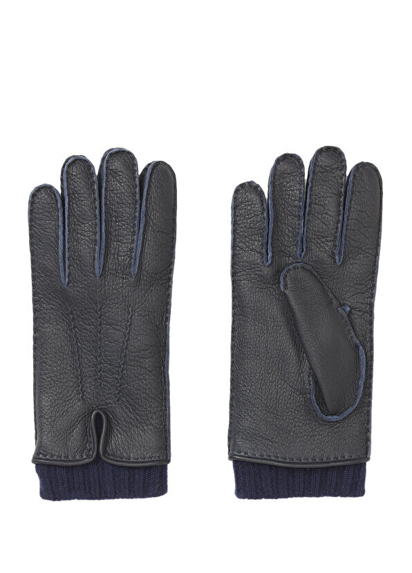 

Темно-синие мужские кожаные перчатки Mazzoleni Gloves