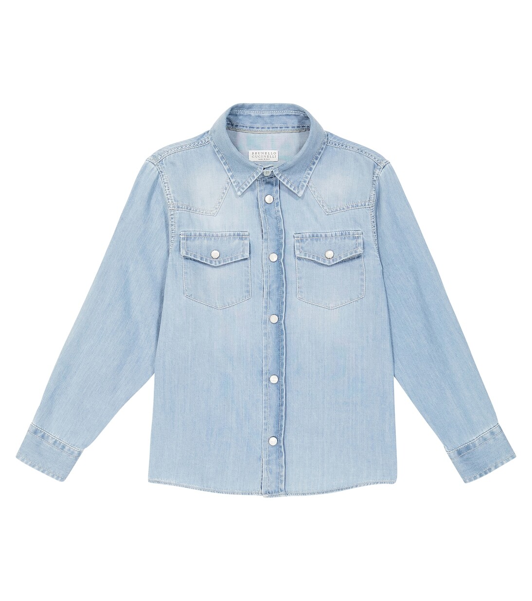 

Джинсовая рубашка Brunello Cucinelli Kids, синий