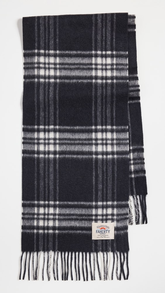 

Шарф Faherty Charcoal Bone Plaid, угольный