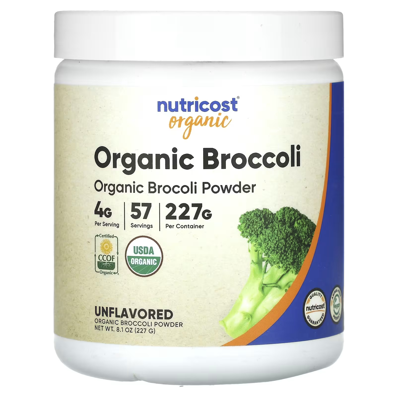Органический порошок брокколи Nutricost, 227 г nutricost органический порошок из голубики без добавок 227 г 8 унций