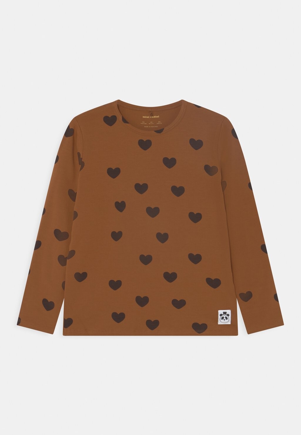 Футболка с длинным рукавом Basic Hearts Tee Unisex Mini Rodini, коричневый