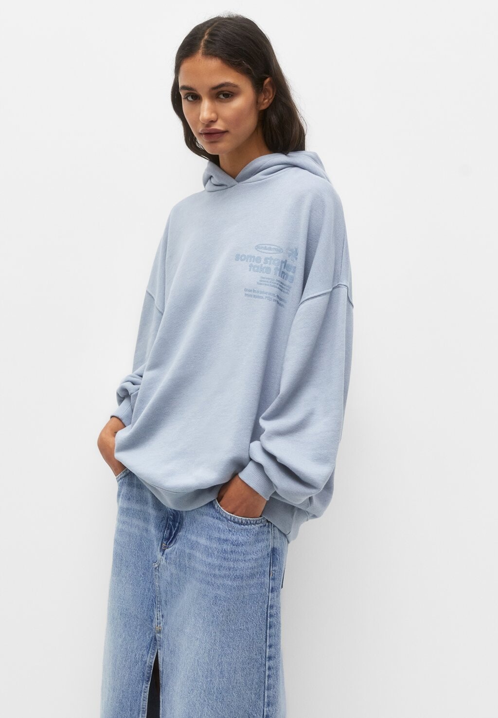 

Толстовка с капюшоном PULL&BEAR, синий