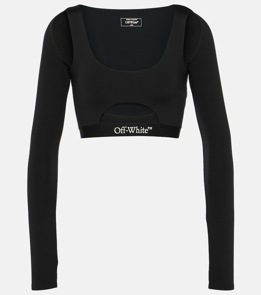 

Укороченный топ с вырезом логотипа Off-White, черный