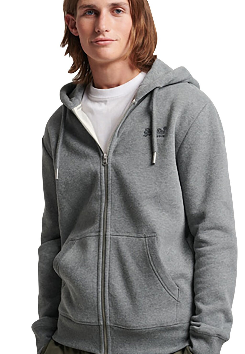 

Толстовка на молнии Superdry Vintage Logo Emb, dunkelgrau, Серый
