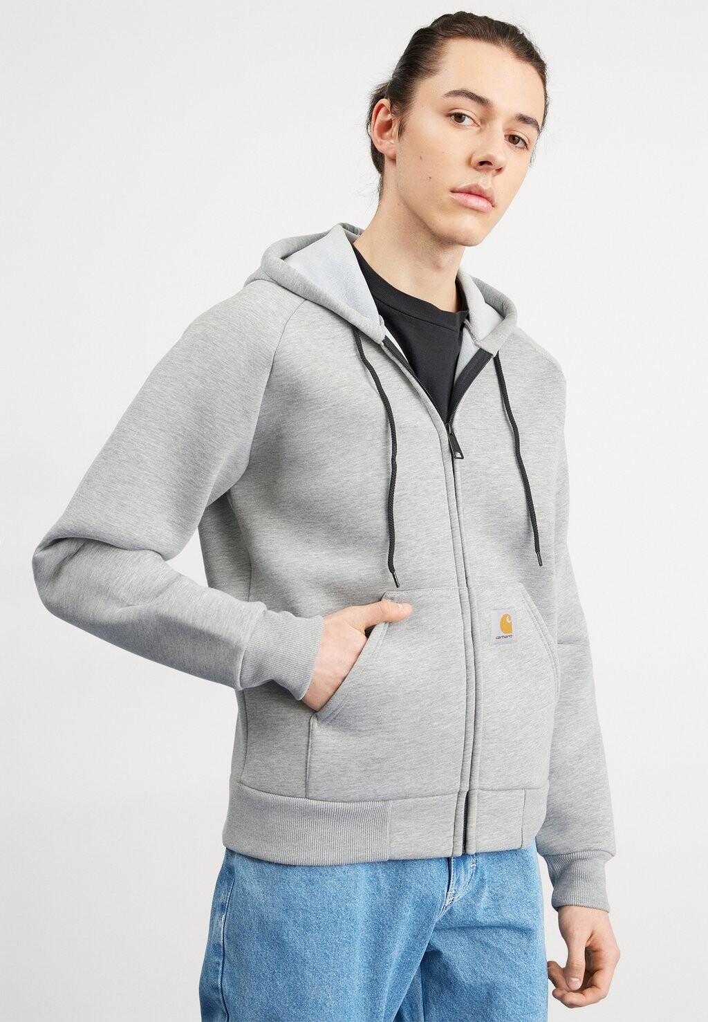 

Толстовка на молнии Car-Lux Hooded Jacket Carhartt WIP, цвет grey heather/grey