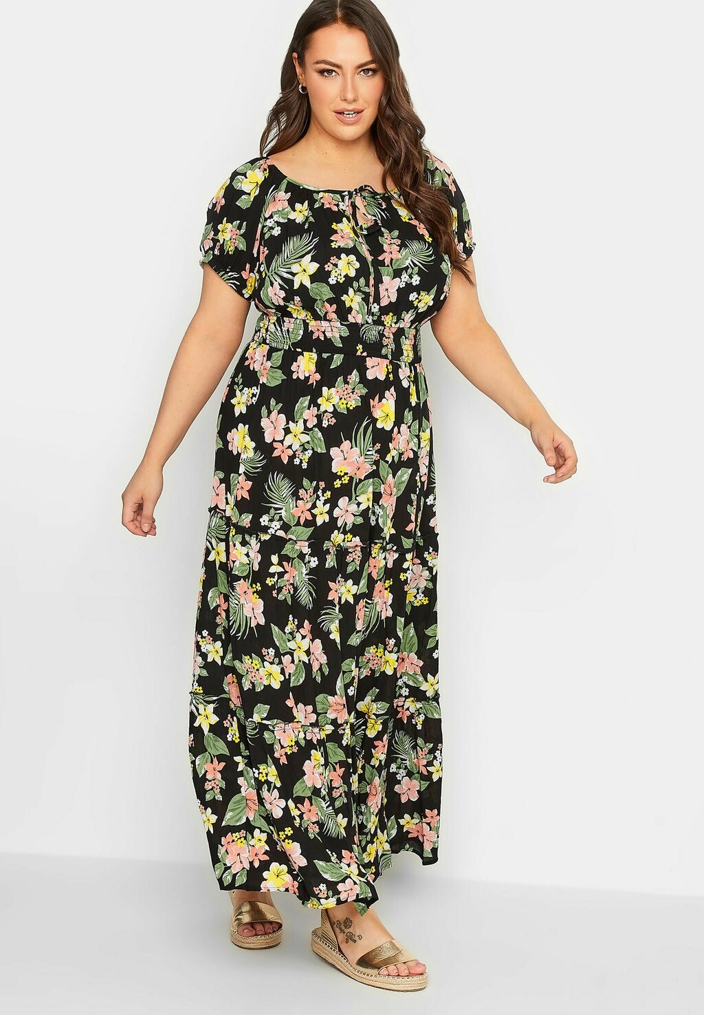 

Длинное платье Yours Clothing, черный