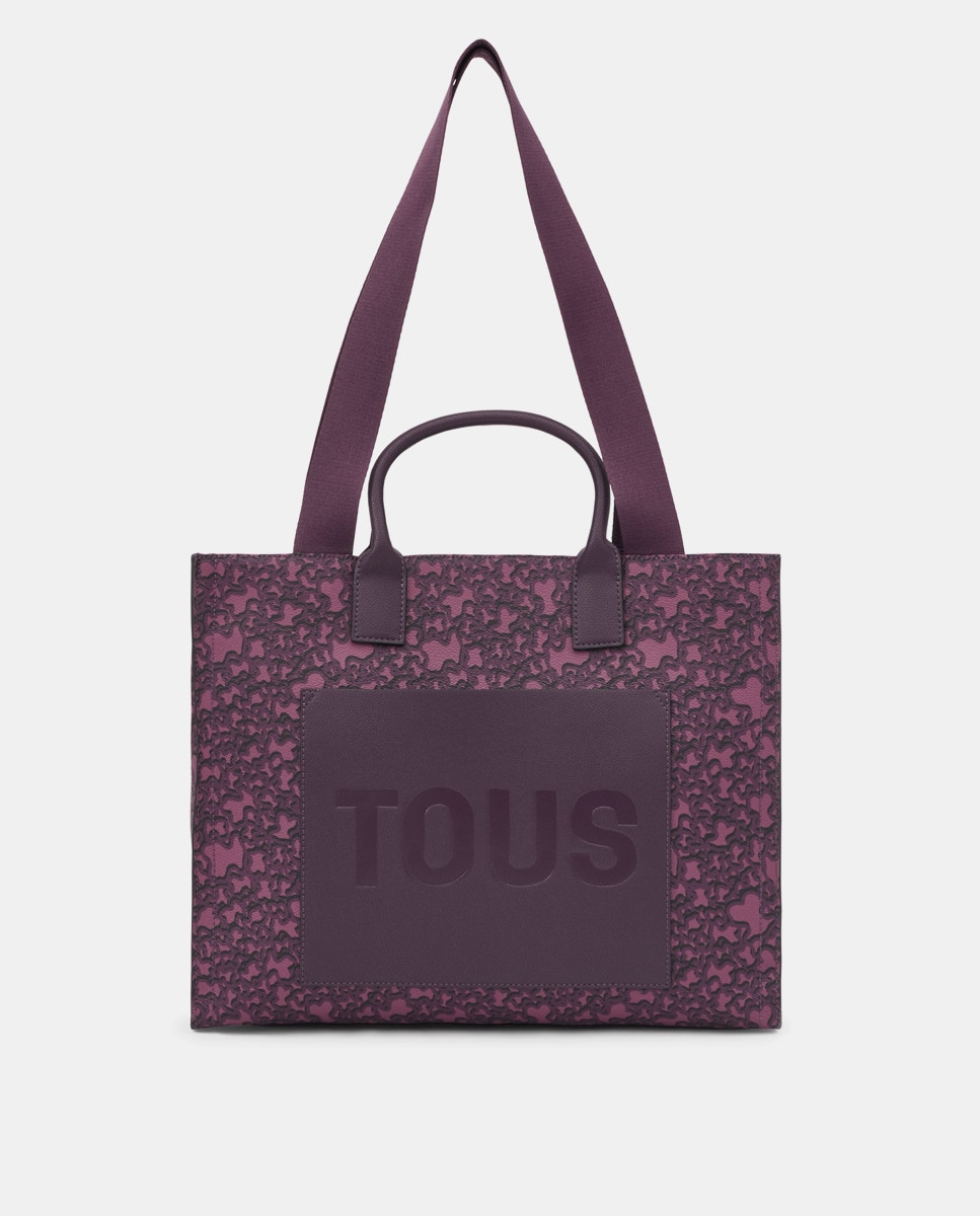 Большая сумка-шоппер бордового цвета с принтом и застежкой-молнией Tous, бордо