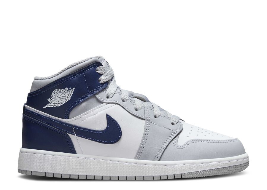 

Кроссовки Air Jordan Air Jordan 1 Mid GS, цвет Wolf Grey Midnight Navy