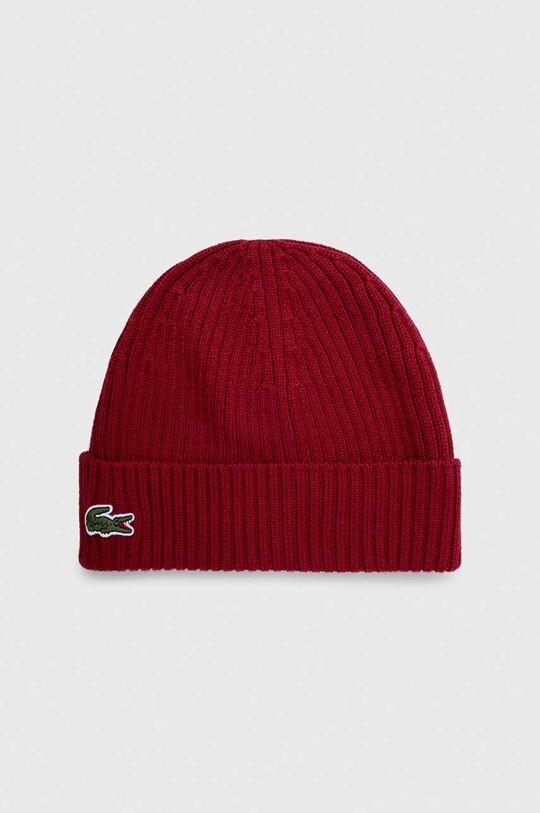 

Шерстяная шапка Lacoste, гранат