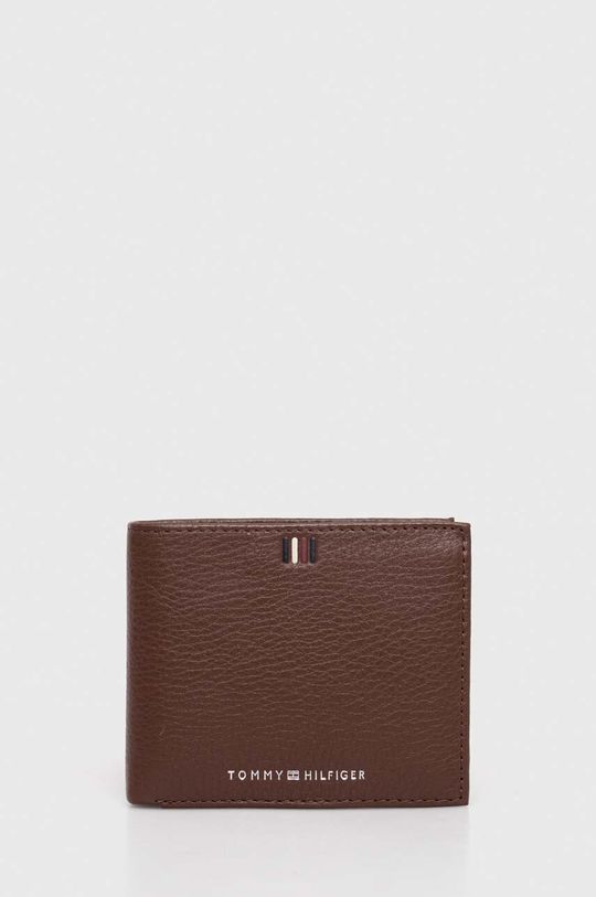Кожаный кошелек Tommy Hilfiger, коричневый кожаный кошелек на шесть карт tommy hilfiger коричневый