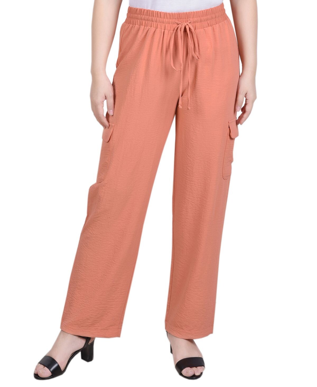 

Прямые брюки-карго Petite без застежек NY Collection